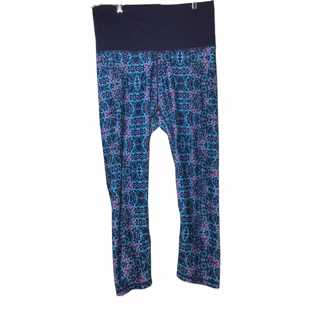 Fabletics Printed Workout Yoga Cropped Leggings S 21in inseam